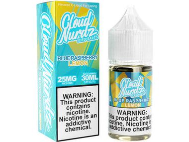 Cloud Nurdz E-Liquid - Blue Raspberry Lemon Salts Iced 30ML Bottle 