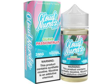 Cloud Nurdz E-Liquid - Guava Passionfruit Iced 100ML Bottle 
