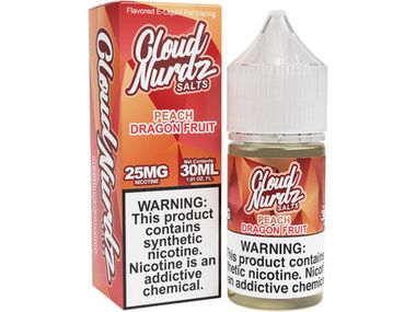 Cloud Nurdz E-Liquid - Peach Dragonfruit Salts 30ML Bottle 