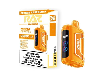 Razz TN9000 Disposable Vape - Orange Raspberry 