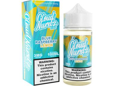 Cloud Nurdz E-Liquid - Blue Raspberry Lemon Iced 100ML Bottle 