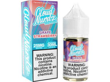 Cloud Nurdz E-Liquid - Grape Strawberry Salts Iced 30ML Bottle 