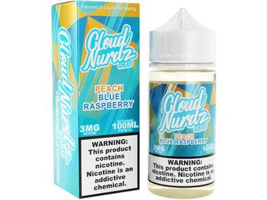 Cloud Nurdz E-Liquid - Peach Blu Raspberry Iced 100ML Bottle