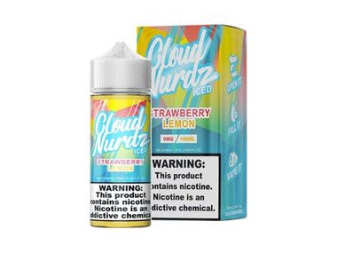 Cloud Nurdz E-Liquid - Strawberry Lemon Iced 100ML Bottle 
