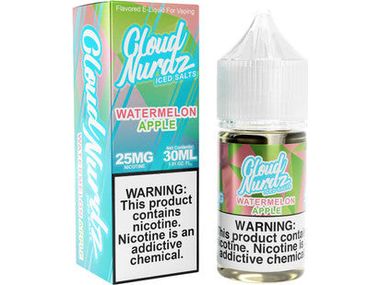 Cloud Nurdz E-Liquid - Watermelon Apple Salts 30ML Bottle 