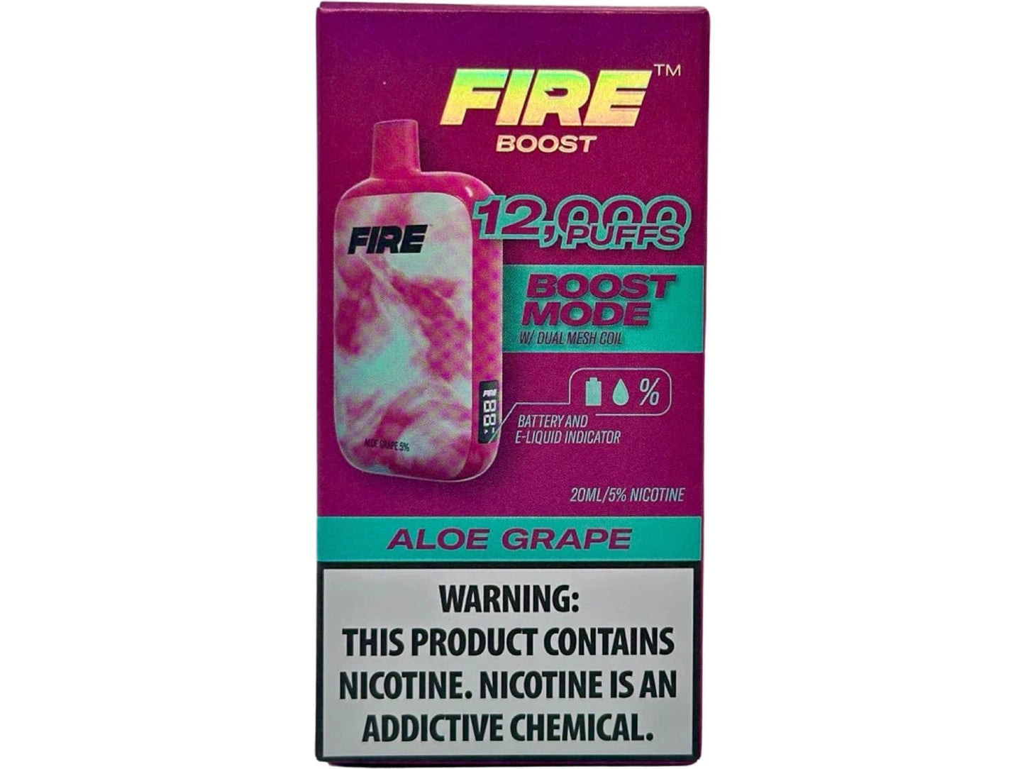 Fire Boots Disposable FrontPackaging Aloe Grape 