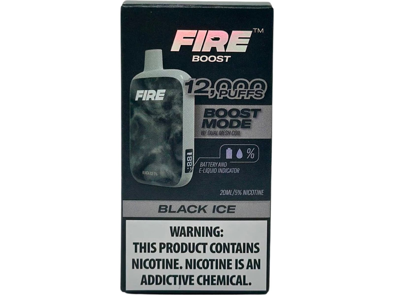 Fire Boots Disposable Front packaging Black Ice  