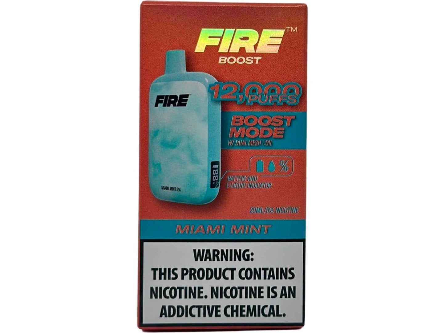 Fire Boots Disposable Vape Front Packaging  Miami Mint