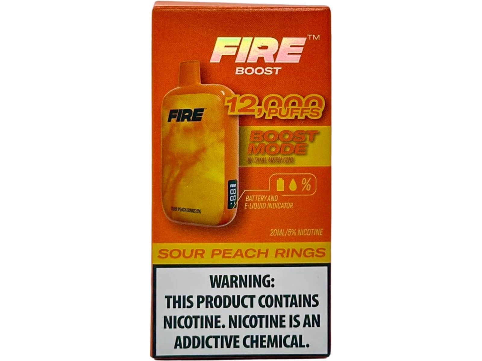 Fire Boots Disposable Vape Front Packaging Sour Peach Rings 