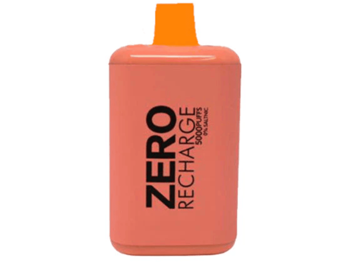 Fume Recharge Zero Nicotine Peach Ice flavored disposable vape device.