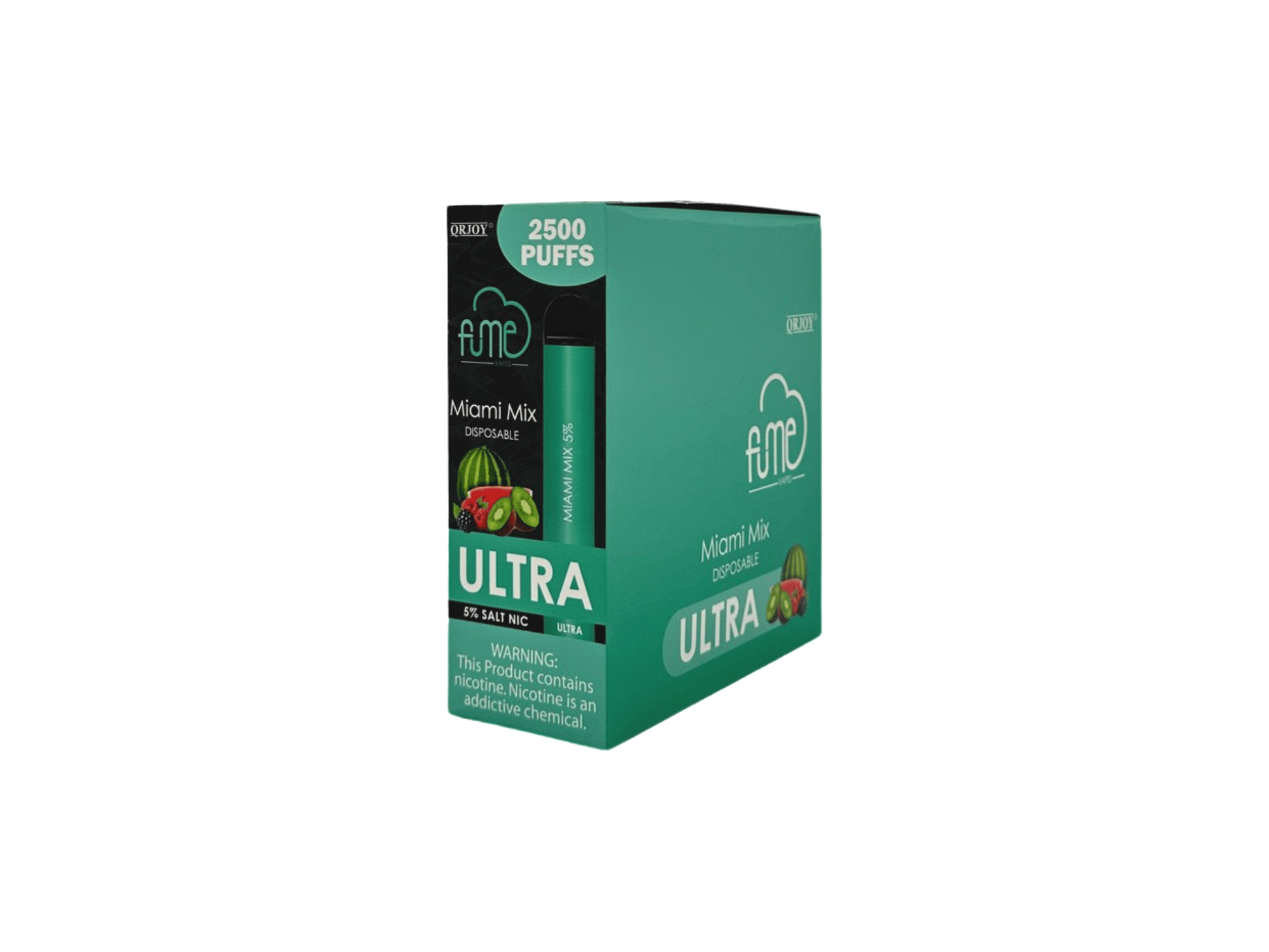 Fume Ultra Miami Mix flavored disposable vape device big box.