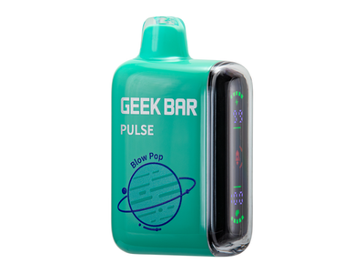 Geek Bar Pulse - Blow Pop flavored disposable vape device and box.