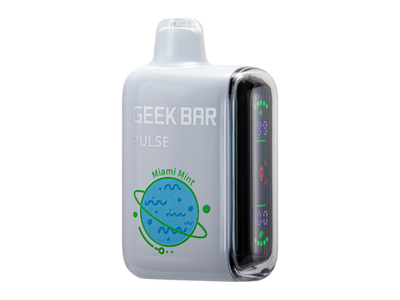 Geek Bar Pulse - Miami Mint flavored disposable vape device and box.