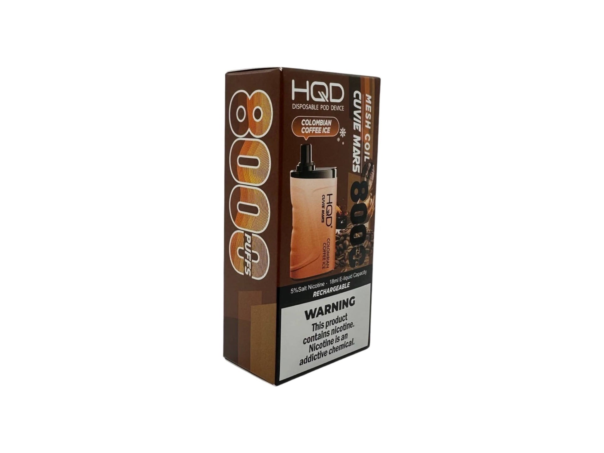 HQD Cuvie MArs Colombian Coffee 8000 Puffs Disposable Vape device