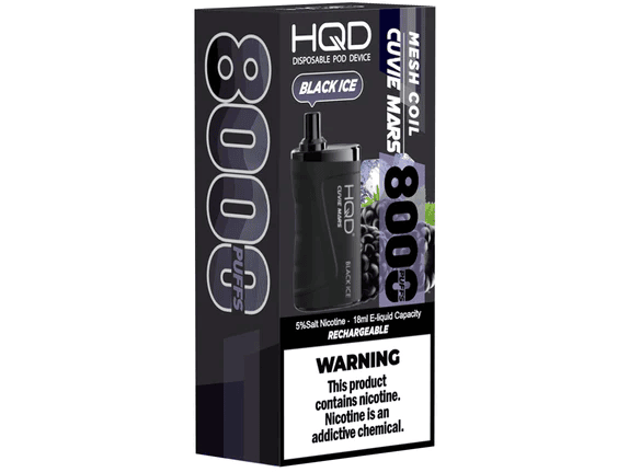 HQD Cuvie Mars Black Ice flavored disposable vape device