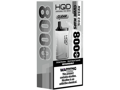 HQD Cuvie Mars Clear flavored disposable vape device box