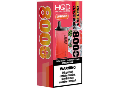 HQD Cuvie Mars Lush Ice Flavored disposable vape device