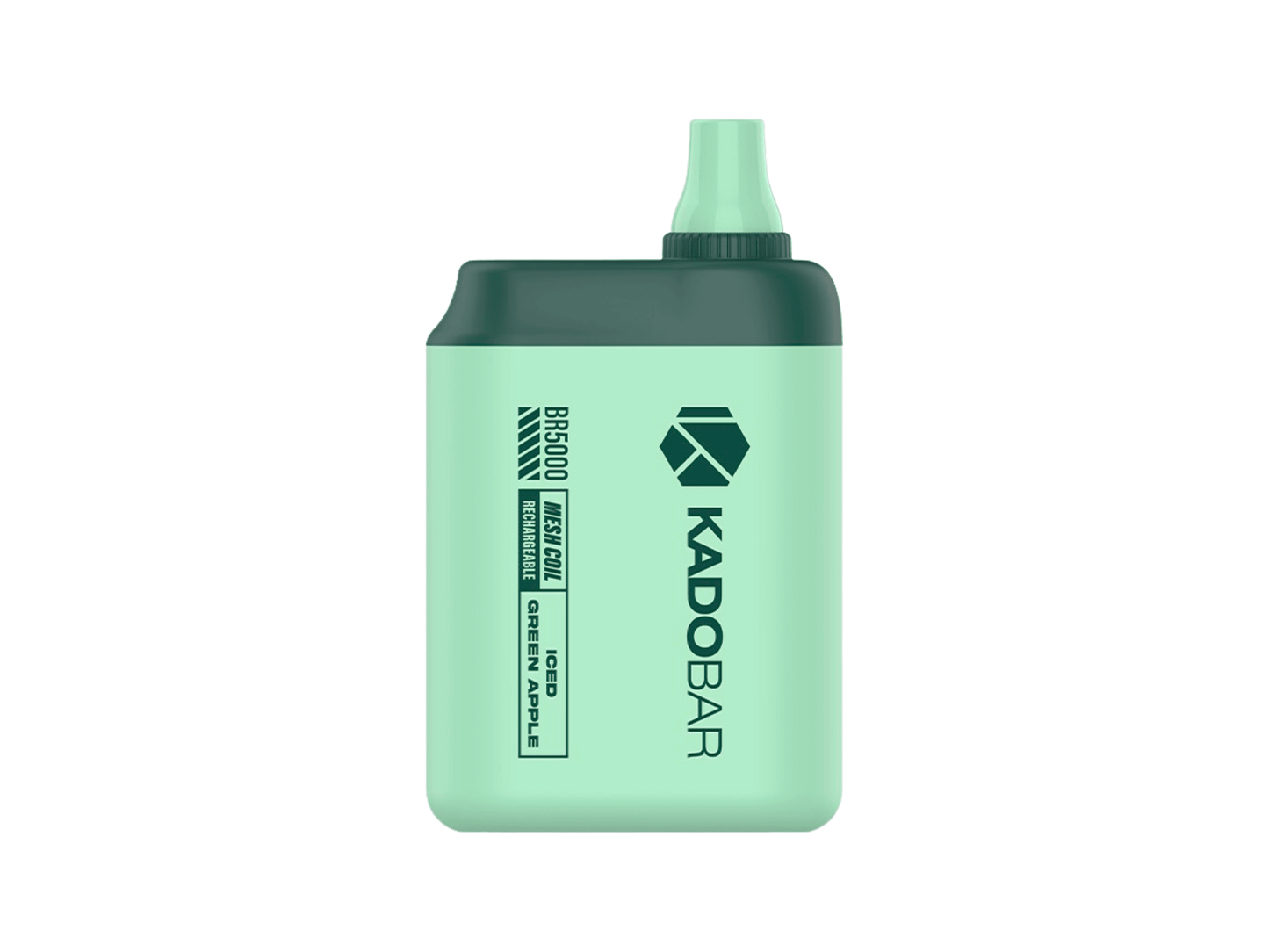 Kadobar br5000 Iced Green Apple flavored disposable vape device.