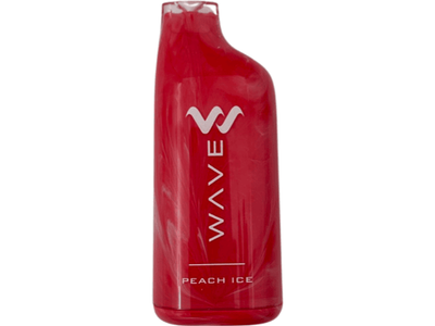 Wave 8000 Peach Ice flavored disposable vape device.