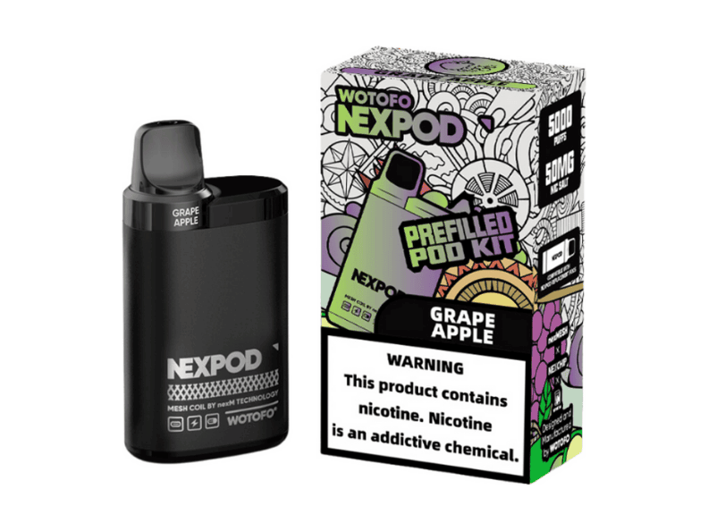 Wotofo Nexpod Kit Grape Apple flavored disposable vape device.