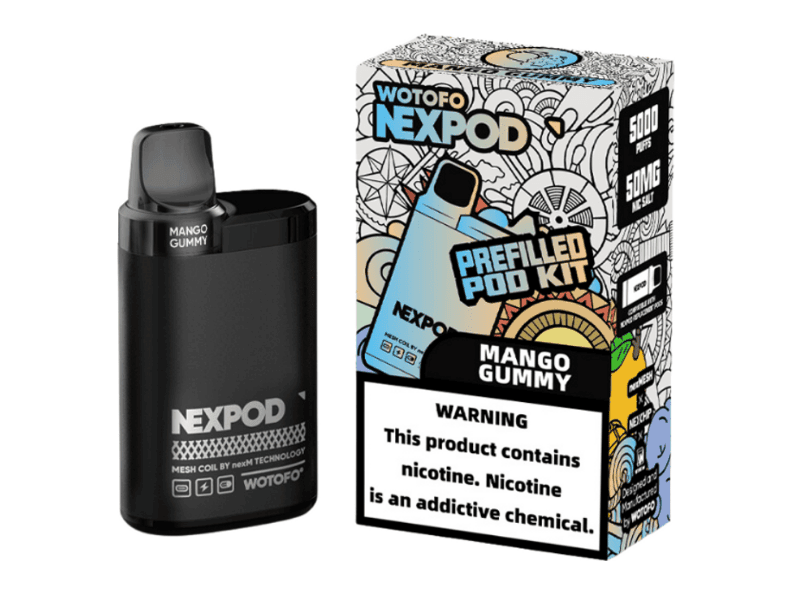 Wotofo Nexpod Kit Mango Gummy flavored disposable vape kit.