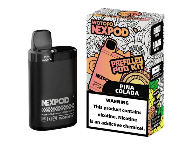 Wotofo Nexpod Kit Pina Colada flavored disposable vape kit.