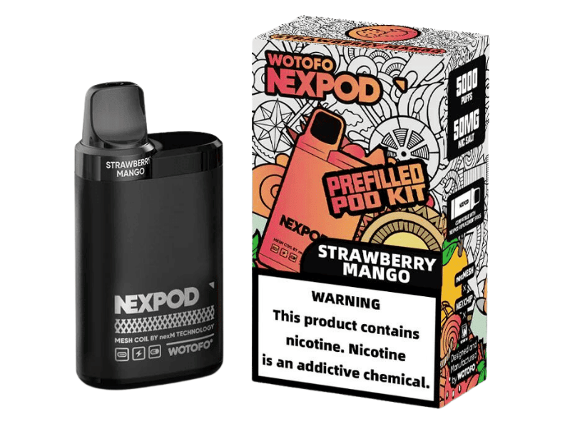 Wotofo Nexpod Kit Strawberry Mango flavored disposable vape kit.
