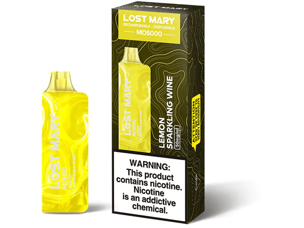 Elf Bar Lost Mary MO5000 Lemon Sparkling Wine flavorDisposable vape device box