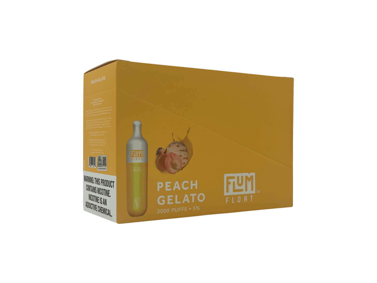 Flum Float Peach Gelato Flavor Box / Brick disposable vape