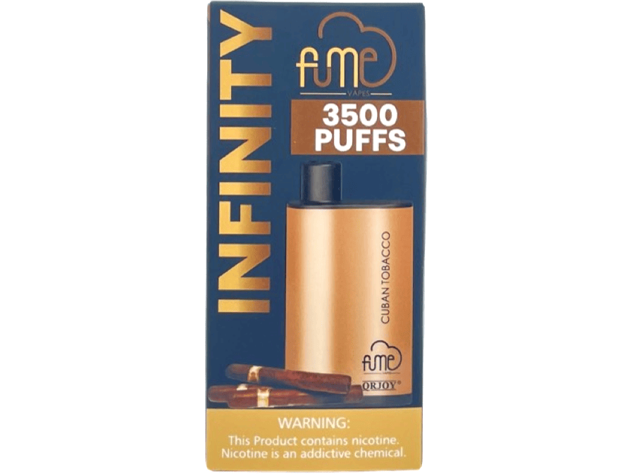Fume Infinity Cuban Tobacco Flavor - Disposable vape front packaging 3500 puffs