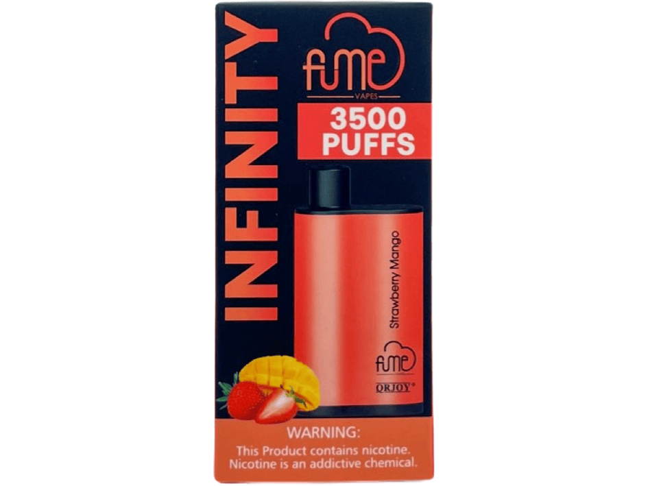 Fume Infinity Strawberry Mango Flavor - Disposable vape front packaging 3500 puffs