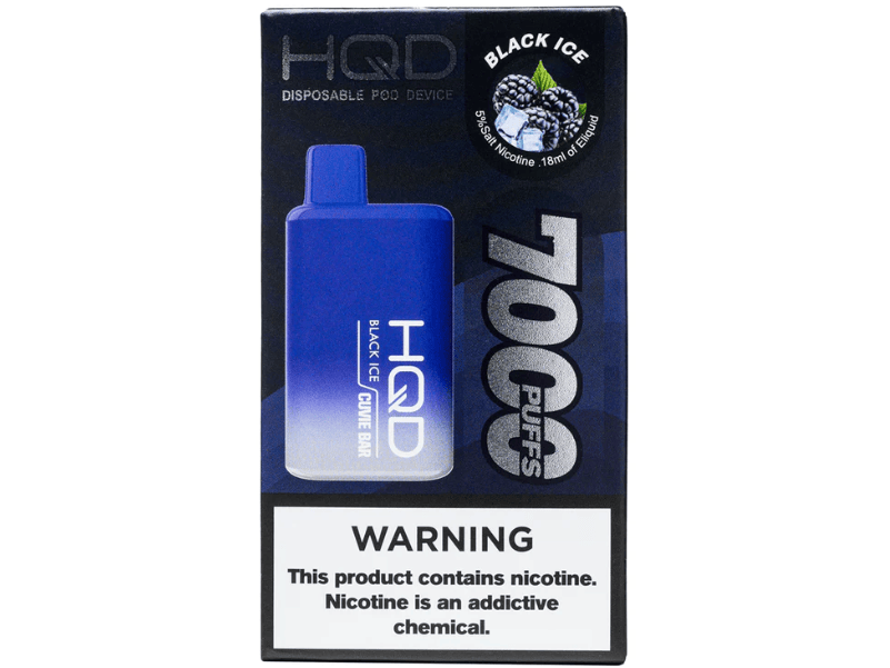 HQD Black Ice Cuvie Bar disposable vape device box 