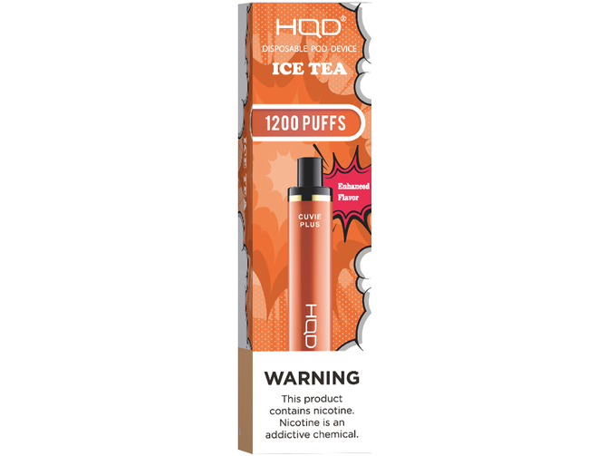 HQD Cuvie Plus Ice Tea disposable vape pod original box