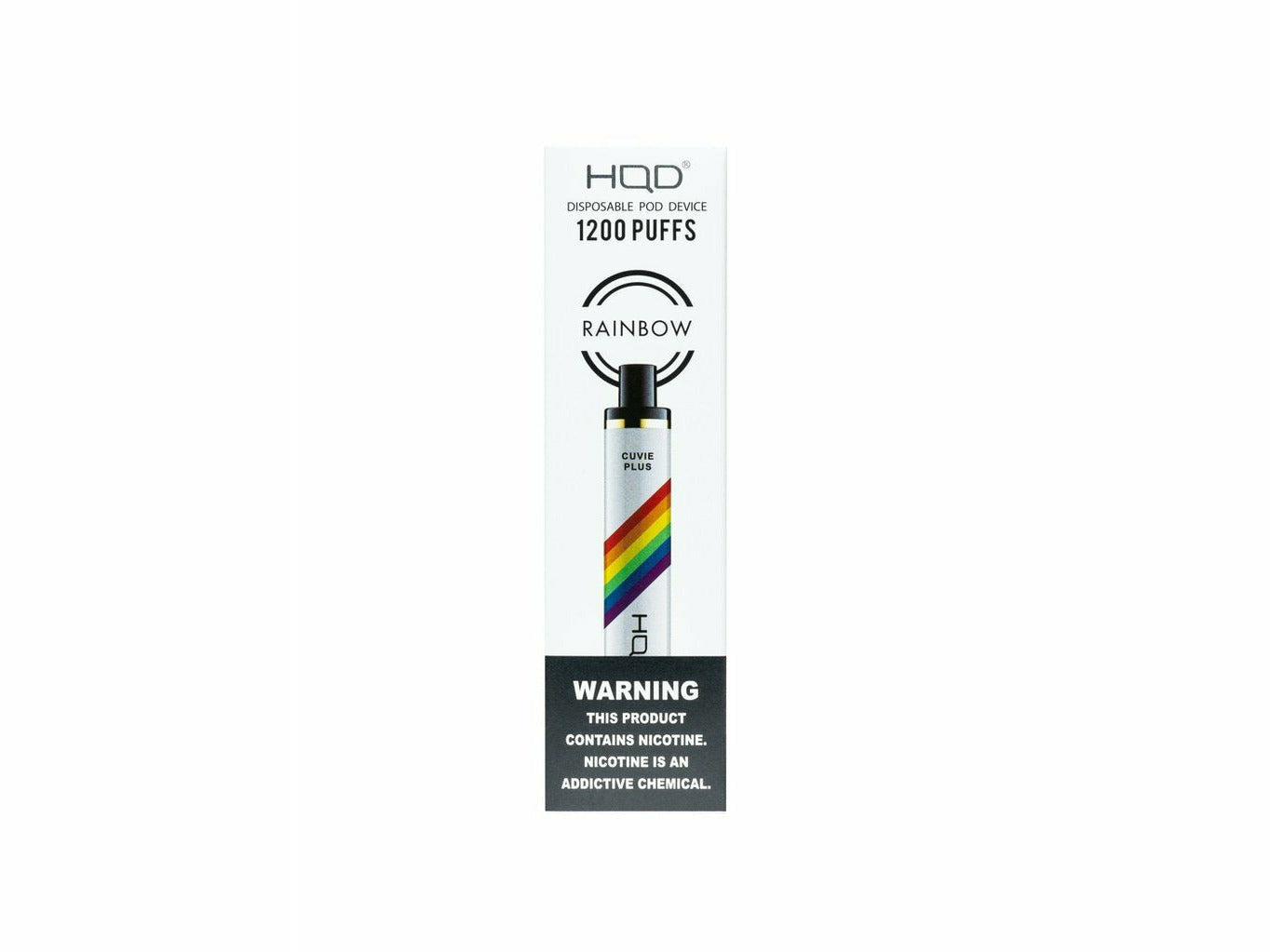 HQD Cuvie Plus Rainbow Flavor disposable vape device box