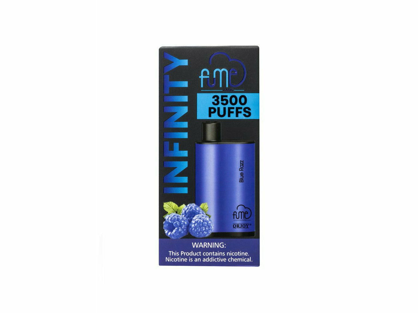 Fume Blue Razz size Infinity disposable vape device Box