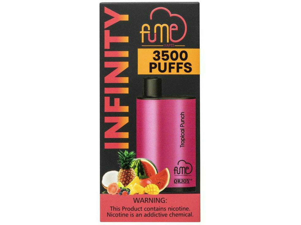 Fume Tropical Punch size Infinity disposable vape device box
